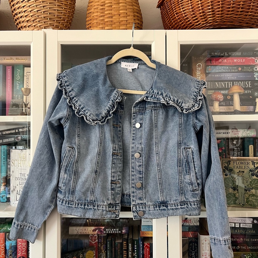 Anthropologie - MABLE Peter Pan Collar Denim Jacket